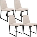 Ver imagem 1 de Kit 04 Cadeiras para Sala de Jantar Base Aço Industrial Preto Dafne L02 Suede Bege - lyam decor