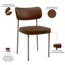 Kit 04 Cadeiras Decorativa Estofada para Sala de Jantar Melina Base Arena L02 Couríssimo Marrom - Ly - 4