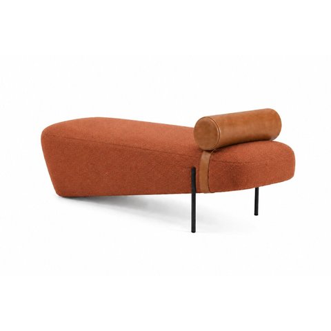 Recamier Premium Estilo Italiano e Acabamento Sofisticado Tecido Boucle Terracotta