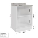 Ver imagem 3 de Balcão 2 Portas 60cm com Tampo Arizona CabeCasa MadeiraOriginals Marrom/Figueira/Branco