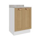 Ver imagem 2 de Balcão 2 Portas 60cm com Tampo Arizona CabeCasa MadeiraOriginals Marrom/Figueira/Branco
