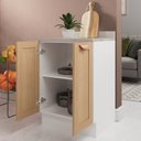 Ver imagem 4 de Balcão 2 Portas 60cm com Tampo Arizona CabeCasa MadeiraOriginals Marrom/Figueira/Branco