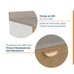 Balcão 2 Portas 60cm com Tampo Arizona Cabecasa Madeiramadeira - 5