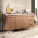 Ver imagem 1 de Gabinete Cozinha Madeira Joia 1.50m Luxo Madeirado Inteiro