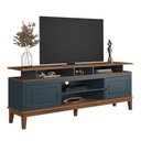 Ver imagem 1 de Rack para TV 75 Polegadas Madeira Maciça 2 Portas Rústico 185,7cm Azul Petróleo - Apaixone & Decore