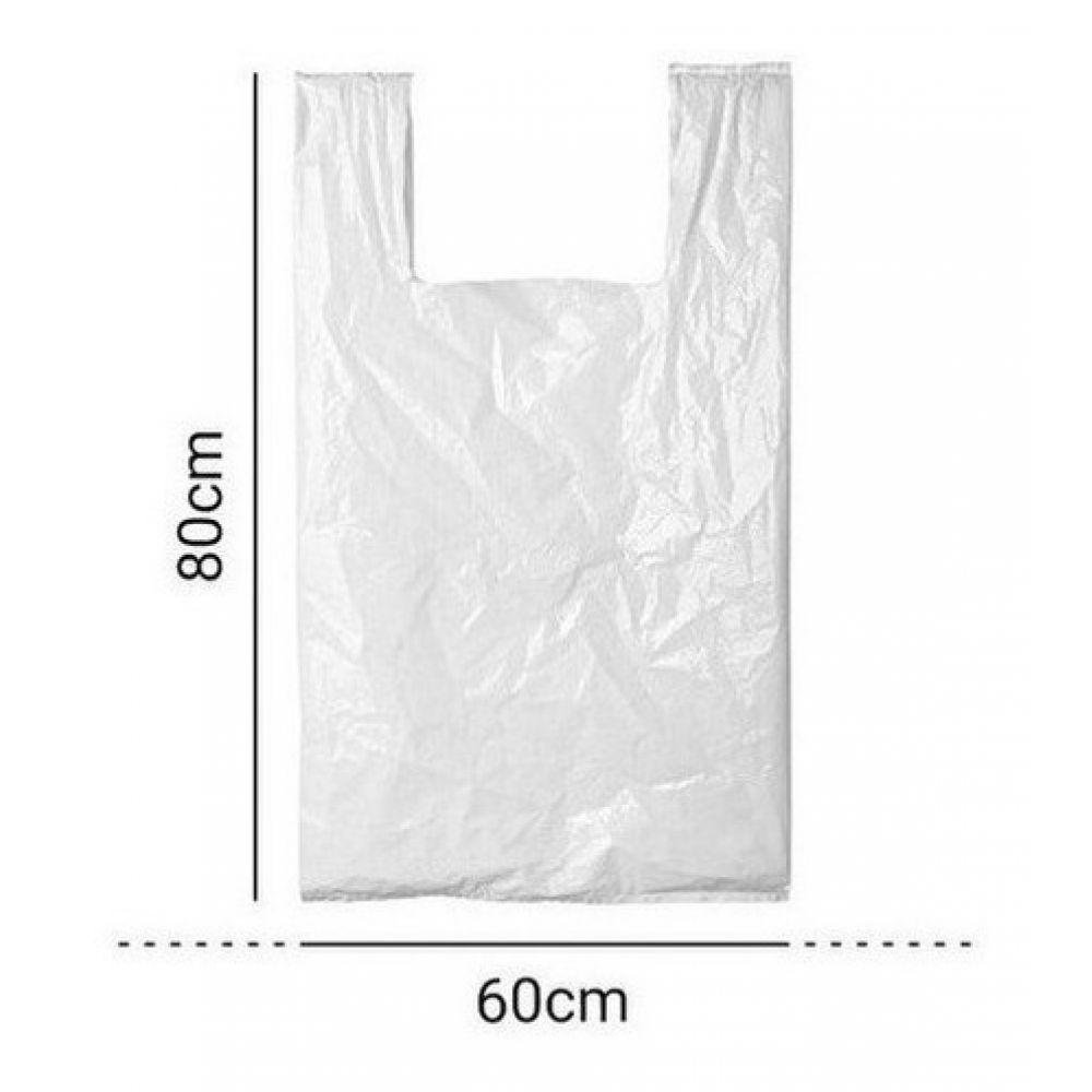 Sacola Plástica Branca Polietileno Reciclado 60x80 Pct 5kg - 1