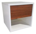 Ver imagem 5 de Nicho Suspenso 100% Mdf 30x30x30cm para Cabeceira de Cama - Branco/nogueira Caiena