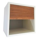 Ver imagem 2 de Nicho Suspenso 100% Mdf 30x30x30cm para Cabeceira de Cama - Branco/nogueira Caiena