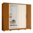 Ver imagem 2 de Guarda Roupa Casal Jacarandá 4 Portas Flex com 4 Espelhos Cinamomo/Off White - Móveis Albatroz