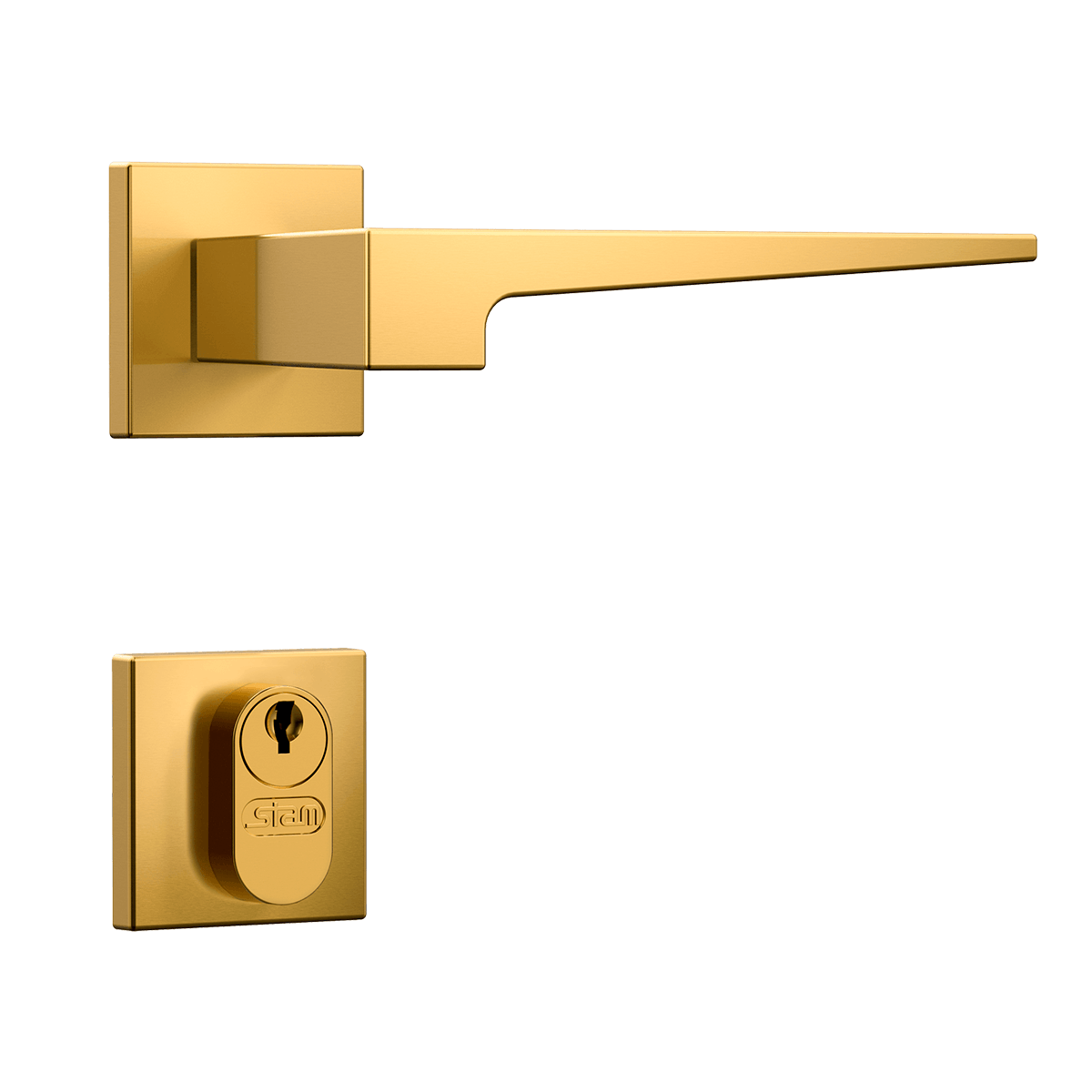 Fechadura para Porta Quarto Sala Externa 55mm Dourada Stam Classic 3200 Ros. Quad. - Ext. Gold