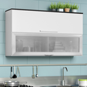 Ver imagem 1 de Armário de Cozinha C/ Vidro 2 Portas 1,20m Branco