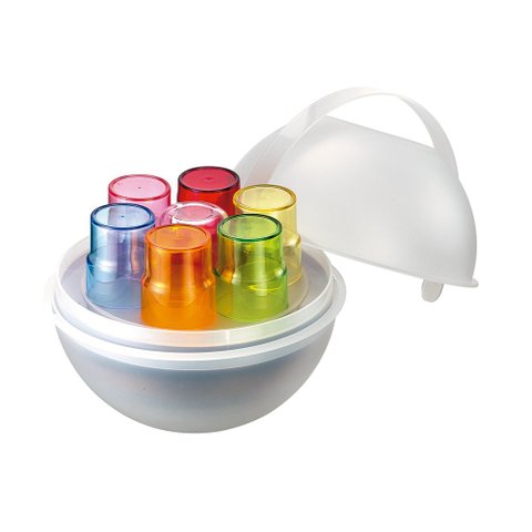 Kit de Pequenique Pic Boll Bpa Free - Happy Hour - 2 Recipientes 1 Bandeja 6 Pratos Jantar 6 Prato G