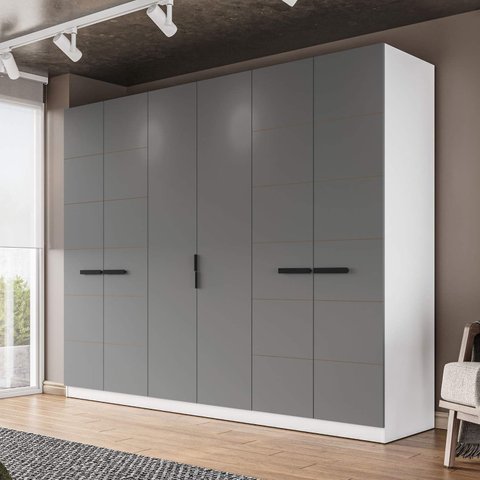 Guarda Roupa Casal 242,1cm com 6 Portas e 4 Gavetas 240843 Lisboa Politorno Móveis
