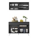 Ver imagem 6 de Armário de Cozinha Compacta 120cm Veneza Multimóveis V3688 Preto/Branco