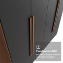 Ver imagem 6 de Guarda-Roupa Solteiro 4 Portas Batentes Rustic/Preto/Rustic Netuno Madesa