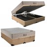 Cama Box Baú King Sintético Bipartido + Colchão Ortobom Airtech Molas Ensacadas 193x203x65 Bege - 1