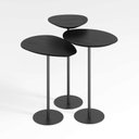 Ver imagem 1 de Conjunto de 3 Mesas Laterais Orgânicas Kaleo Base Preta Tampo Preto