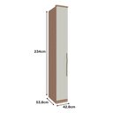 Ver imagem 4 de Guarda Roupa 1 Porta 428mm com Prateleiras Setiba Plus Rimo Carvalho/palha