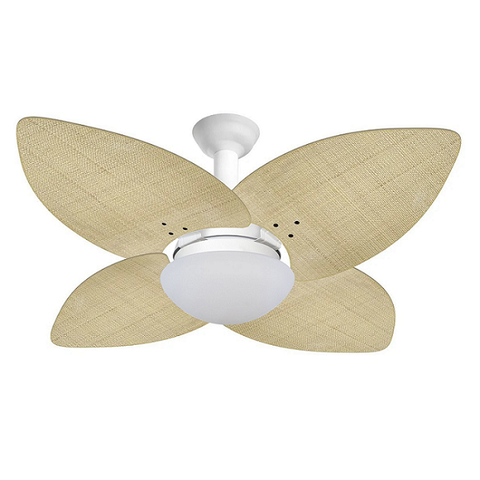 Ventilador de Teto Jet Aspen Venti-delta Branco 4Pás Rattan Natural 110V
