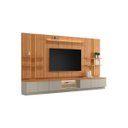 Ver imagem 2 de Conjunto Painel Rack 4 Módulos Laterais Been Mdp/mdf Tv até 75 Canela/gris G77 - Gran Belo
