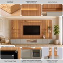 Ver imagem 3 de Conjunto Painel Rack 4 Módulos Laterais Been Mdp/mdf Tv até 75 Canela/gris G77 - Gran Belo