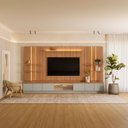 Ver imagem 5 de Conjunto Painel Rack 4 Módulos Laterais Been Mdp/mdf Tv até 75 Canela/gris G77 - Gran Belo