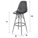 Ver imagem 4 de Banqueta Polipropileno Base Madeira Eiffel 