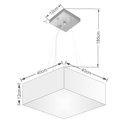 Ver imagem 2 de Lustre Pendente Quadrado Vivare Md-4194 Cúpula em Tecido 12/40x40cm - Bivolt - Rustico Cinza - Bivol
