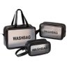 Kit 3 Bolsas Necessaires Washbag Transparente Organizador Maquiagem Bolsa À Prova de Água:preto - 1