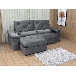 Sofá Retrátil Reclinável 2,50 M Cinza Escuro 330 Ibis Premium - 2 Sofá Retrátil Reclinável 2,50 M Cinza Escuro 330 Ibis Premium - 2
