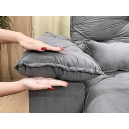 Sofá Retrátil Reclinável 2,50 M Cinza Escuro 330 Ibis Premium - 3 Sofá Retrátil Reclinável 2,50 M Cinza Escuro 330 Ibis Premium - 3
