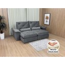 Ver imagem 1 de Sofá Retrátil Reclinável 2,50 M Cinza Escuro 330 Ibis Premium