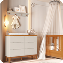 Ver imagem 2 de Cômoda Infantil Boom 6 Gavetas Areia Fosco Savana