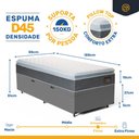 Ver imagem 5 de Cama Box Baú com Colchão de Espuma D45 Pillow Top Fort Comfort Solteiro 88cm