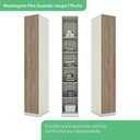 Ver imagem 4 de Guarda-roupa Modulado 134cm X 133cm Canto Reto 4 Portas Seletto Henn - Areia/jequitibá