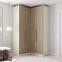 Ver imagem 1 de Guarda-roupa Modulado 134cm X 133cm Canto Reto 4 Portas Seletto Henn - Areia/jequitibá