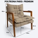 Ver imagem 2 de Poltrona em Madeira Maciça Confortável Sala Design Elegante Estofado Boucle Estilo Sofisticado