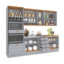 Ver imagem 4 de Cozinha Completa Aspen 11 Portas 4 Gavetas CA06ST Cinza/Cinamomo - Fellicci