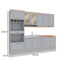 Ver imagem 2 de Cozinha Completa Aspen 11 Portas 4 Gavetas CA06ST Cinza/Cinamomo - Fellicci