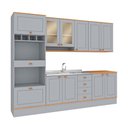 Ver imagem 1 de Cozinha Completa Aspen 11 Portas 4 Gavetas CA06ST Cinza/Cinamomo - Fellicci