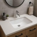 Ver imagem 3 de Cuba para Banheiro Caxton Retangular Embutir Porcelana Vitrificada Branca Kohler Brasil