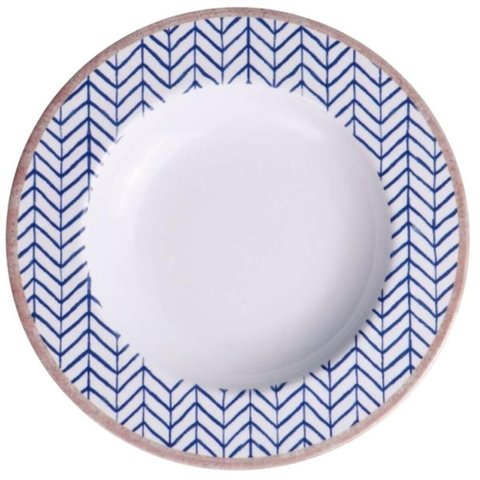 Jogo 12 Pratos Fundos Tramontina Abstratta Porcelana 23cm Restaurante Eventos Buffet