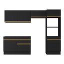 Ver imagem 5 de Armário de Cozinha Compacta 4 Peças com Rodapé Mp2193 Made Multimóveis Preto/dourado