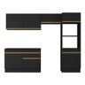 Armário de Cozinha Compacta 4 Peças com Rodapé Mp2193 Made Multimóveis Preto/dourado - 5