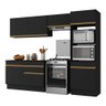 Armário de Cozinha Compacta 4 Peças com Rodapé Mp2193 Made Multimóveis Preto/dourado - 1