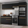 Armário de Cozinha Compacta 4 Peças com Rodapé Mp2193 Made Multimóveis Preto/dourado - 2