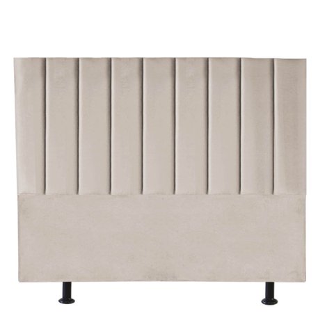 Cabeceira Estofada Cama Box King Carla 195cm Courino:bege