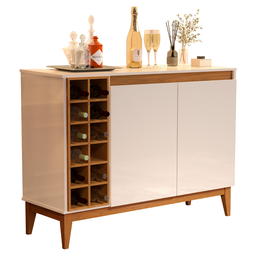 Aparador Monaco Cor Off White com Nature - 2