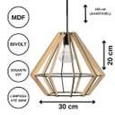Ver imagem 3 de Luminária Teto tipo Pendente LAMPEÃO MDF - Completa - Cor: Marrom