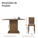 Ver imagem 4 de Conjunto Sala de Jantar Mesa Tampo de Vidro 4 Cadeiras Madesa
